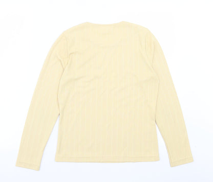 Womens UK Size 8 Country Casuals Yellow Basic T-Shirt