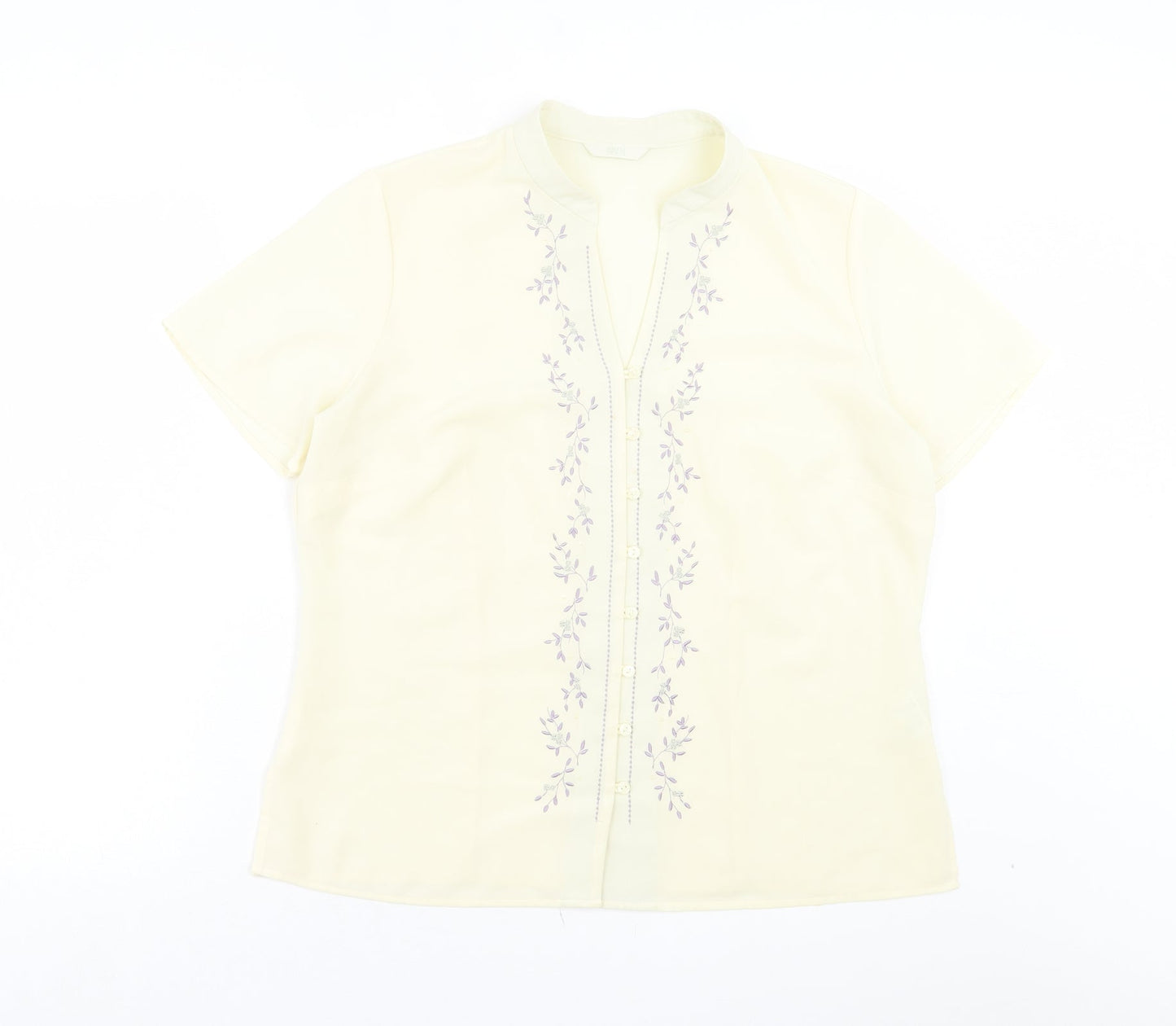 Womens UK Size 16 Marks and Spencer Ivory Basic Button-Up