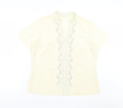 Womens UK Size 16 Marks and Spencer Ivory Basic Button-Up