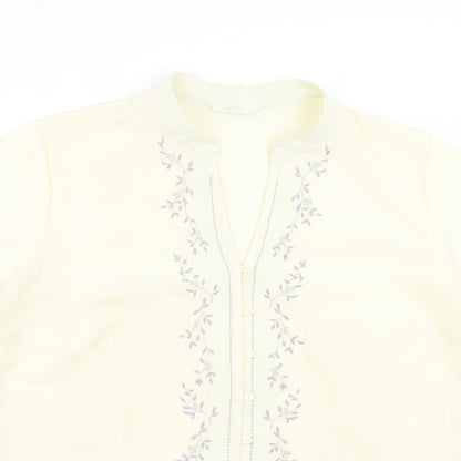 Womens UK Size 16 Marks and Spencer Ivory Basic Button-Up