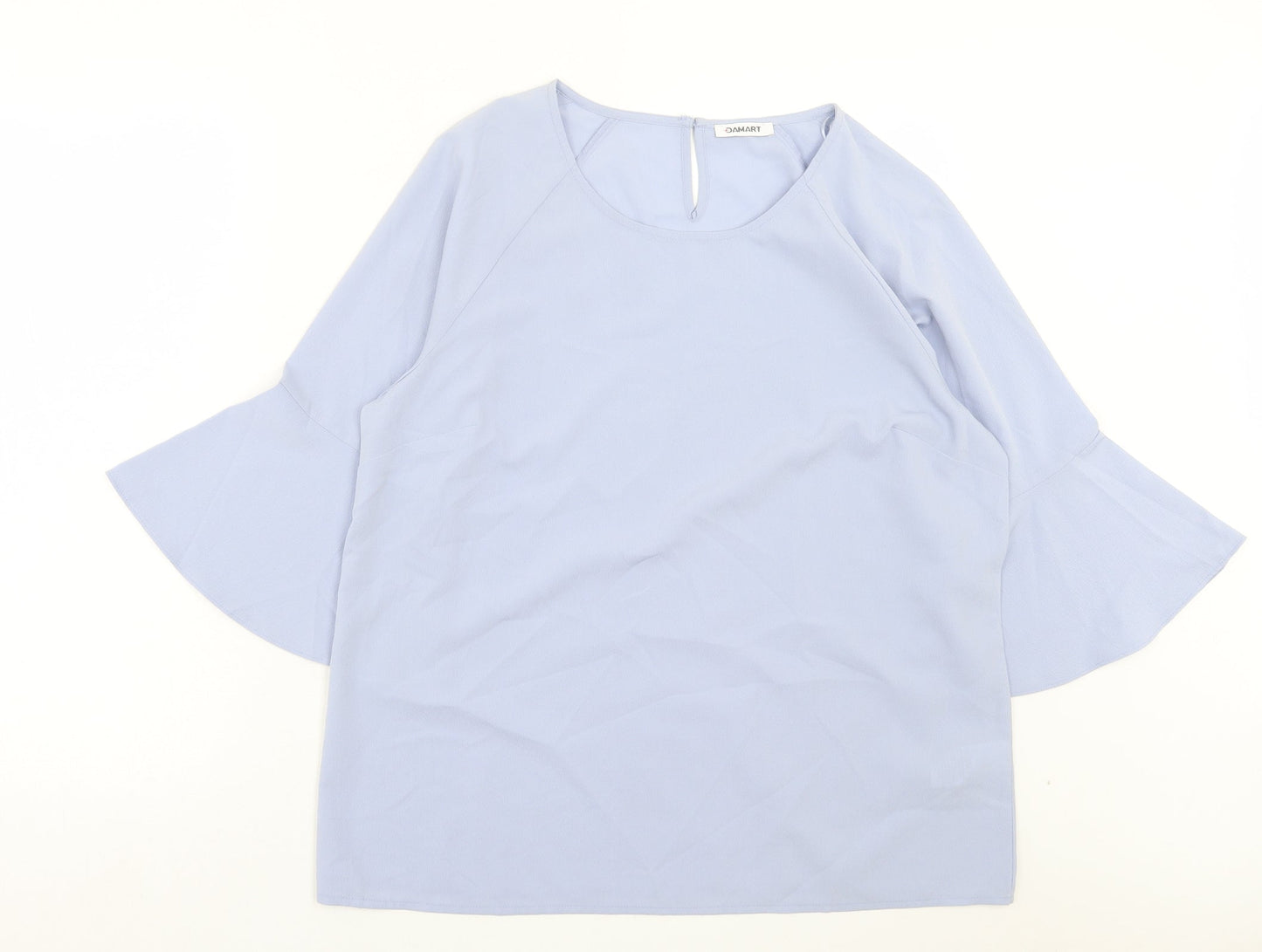 Damart Womens Blue Polyester Basic T-Shirt Size 16 Crew Neck