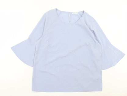 Damart Womens Blue Polyester Basic T-Shirt Size 16 Crew Neck