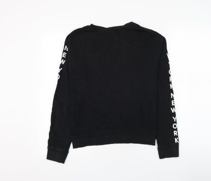 Womens UK Size XS Divided by H&M Black Pullover Sweatshirt