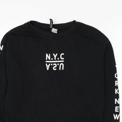 Womens UK Size XS Divided by H&M Black Pullover Sweatshirt
