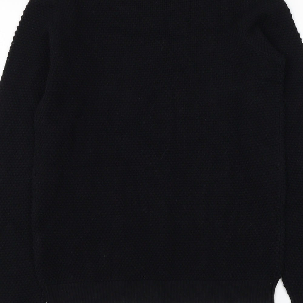 VILA Mens Black Round Neck Acrylic Pullover Jumper Size XS