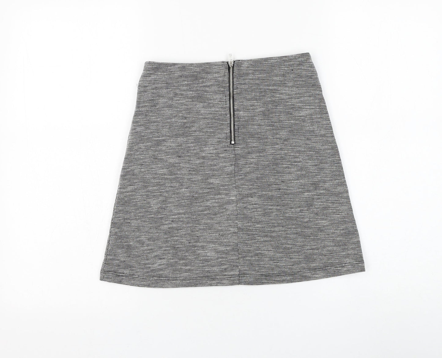 Miss Selfridge Womens Grey Polyester A-Line Skirt Size 6 Zip