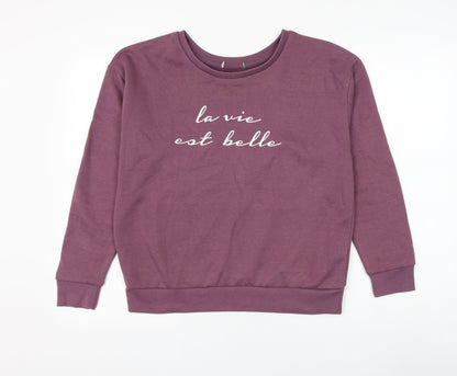 Primark Womens Purple Polyester Pullover Sweatshirt Size 8 Pullover - La Vie Est Belle