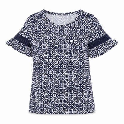 Womens UK Size 8 F&F Blue Basic T-Shirt