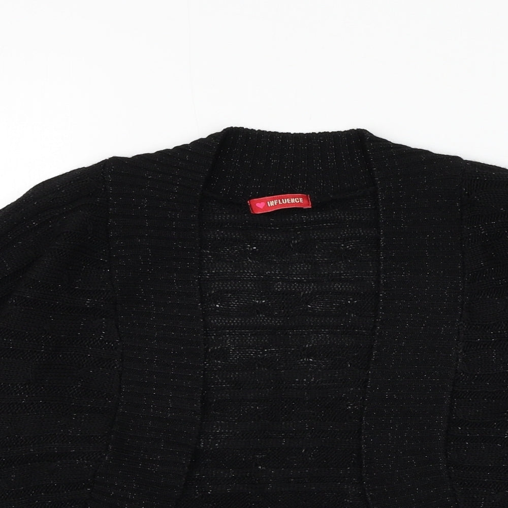 Womens UK Size S Influence Black Cardigan Jumper