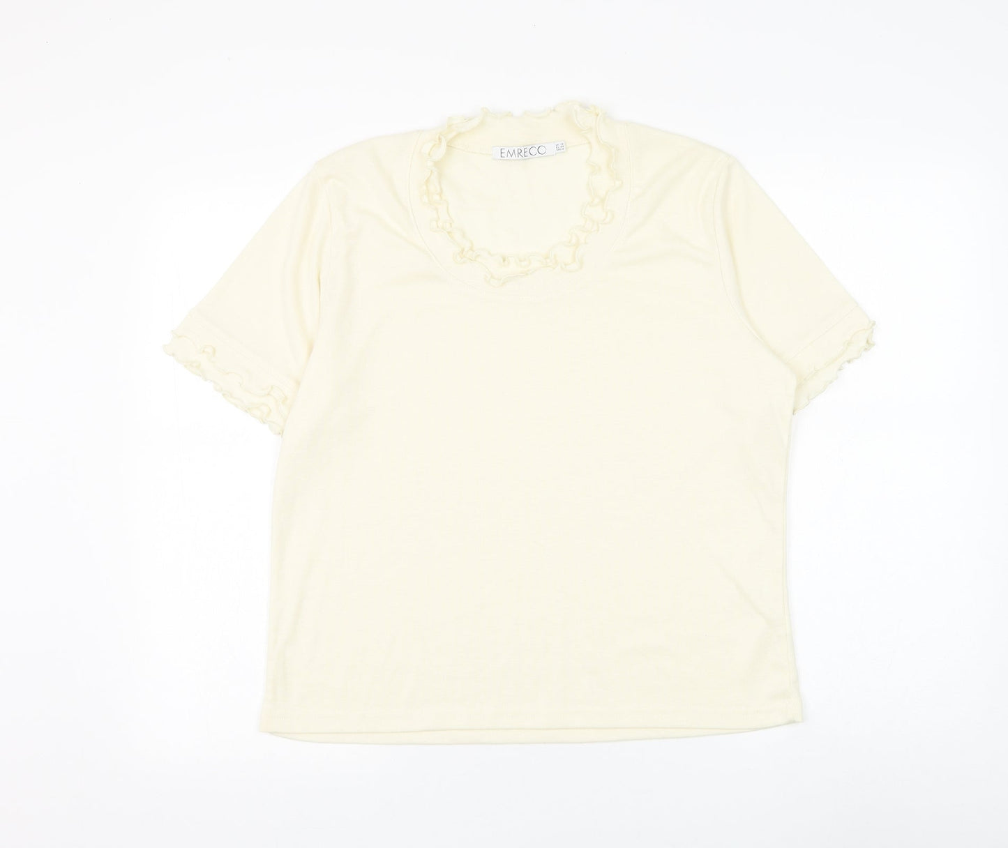 Womens UK Size 10 Emreco Ivory Basic T-Shirt