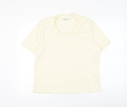Womens UK Size 10 Emreco Ivory Basic T-Shirt