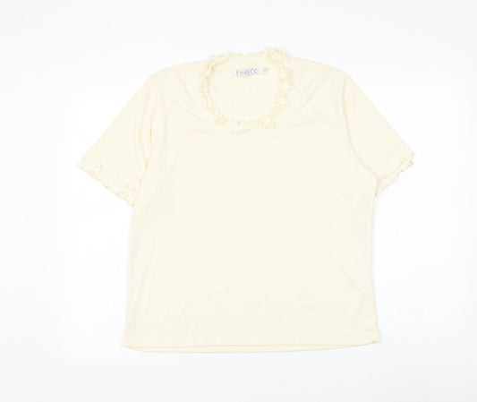 Womens UK Size 10 Emreco Ivory Basic T-Shirt
