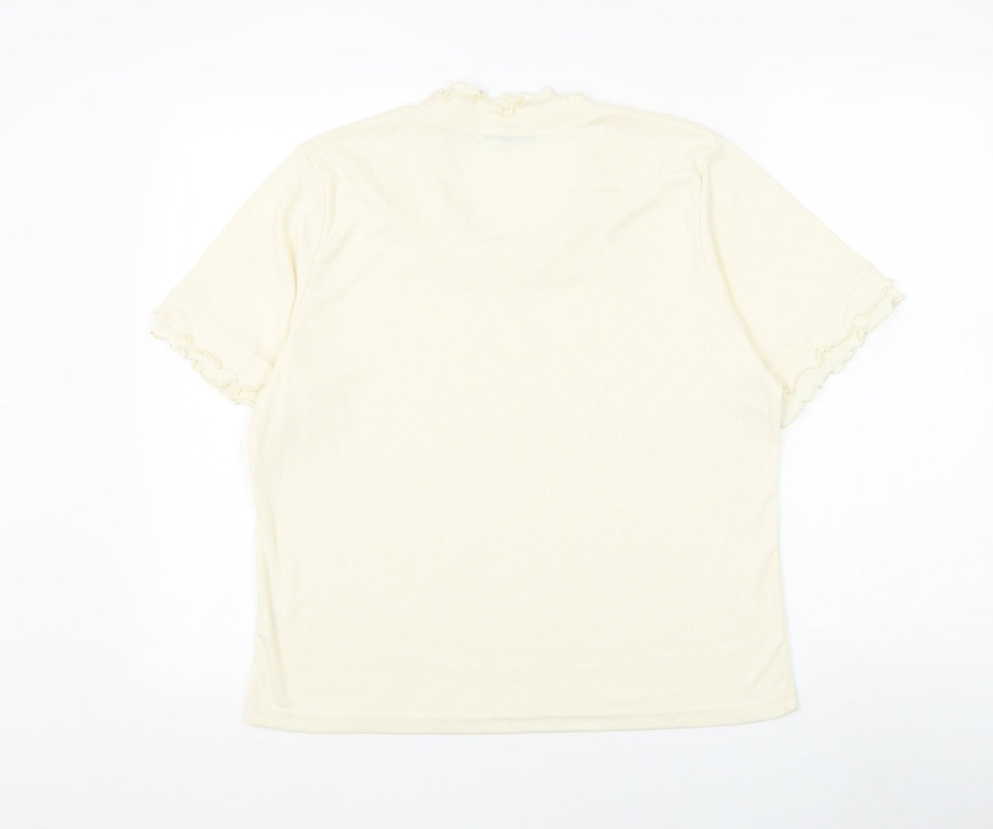 Womens UK Size 10 Emreco Ivory Basic T-Shirt