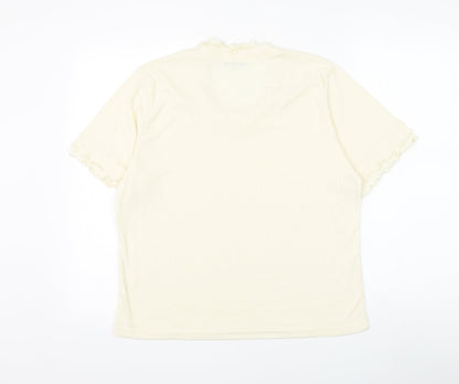 Womens UK Size 10 Emreco Ivory Basic T-Shirt