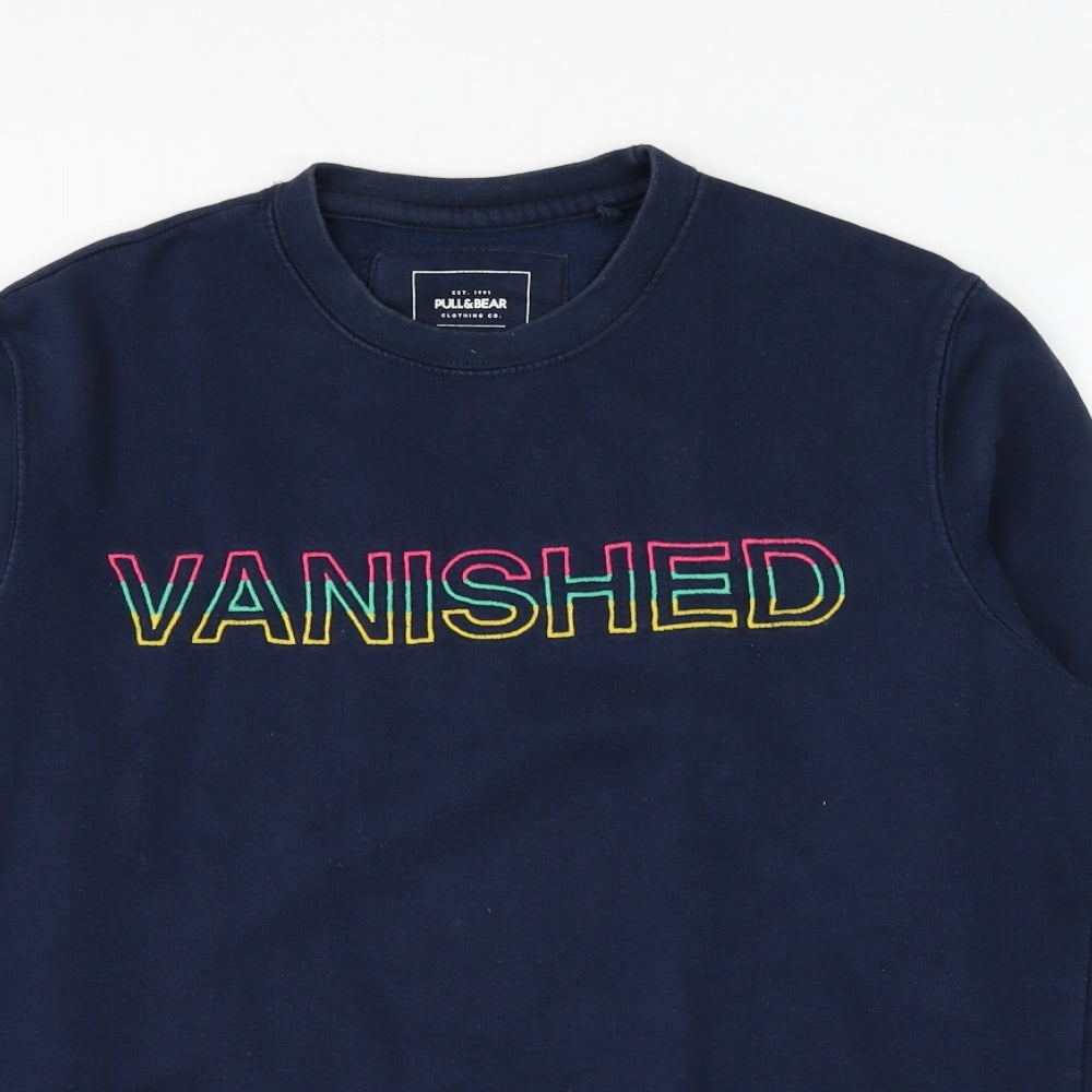 Womens UK Size S Pull&Bear Blue Pullover Sweatshirt