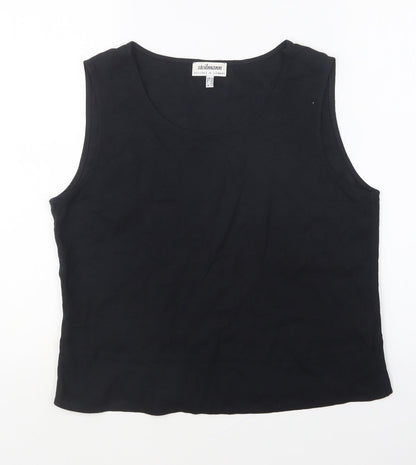 Steilmann Womens Black Viscose Basic Tank Size 12 Round Neck