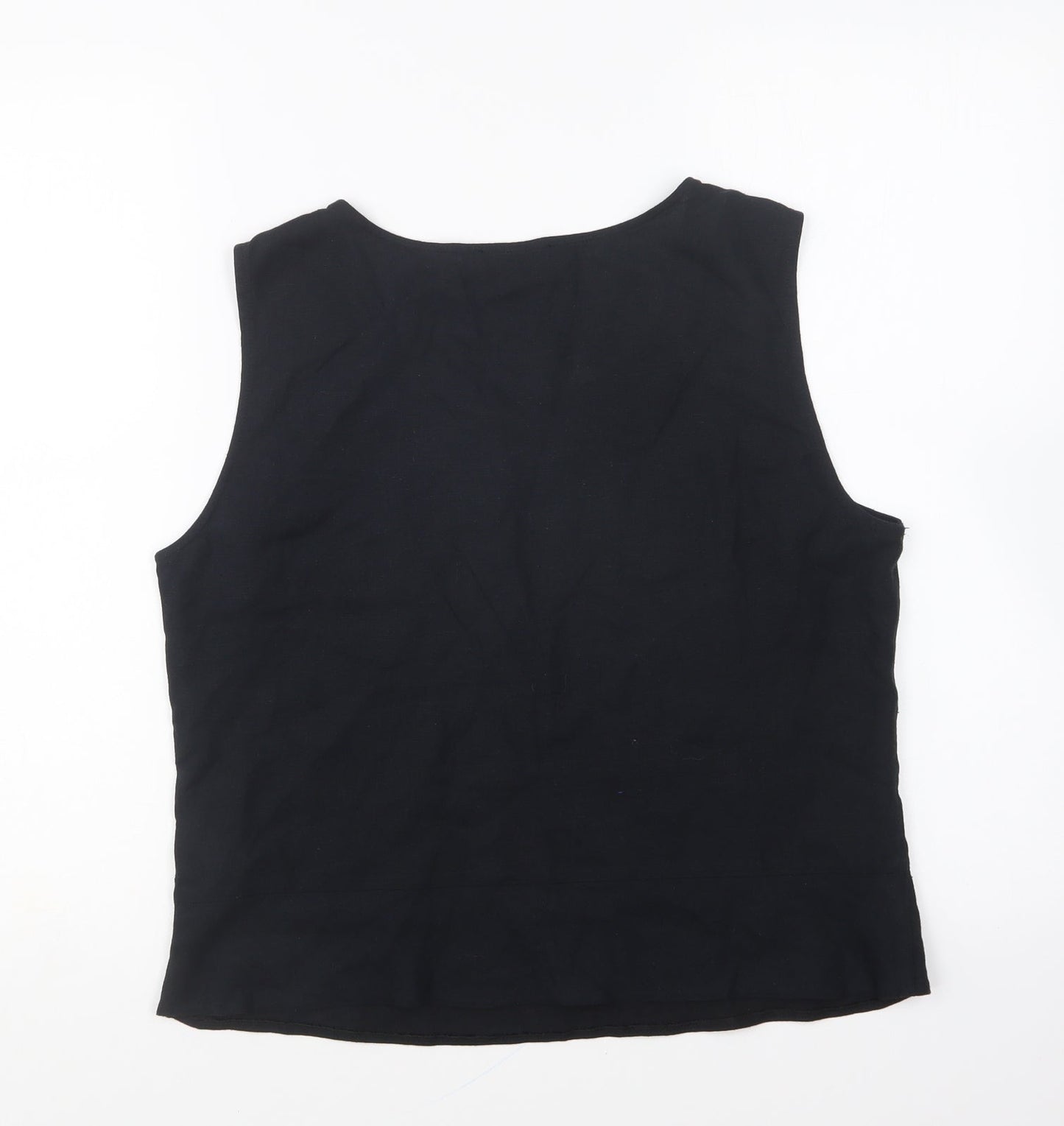 Steilmann Womens Black Viscose Basic Tank Size 12 Round Neck
