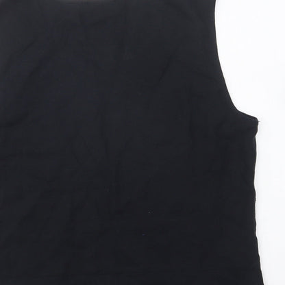 Steilmann Womens Black Viscose Basic Tank Size 12 Round Neck