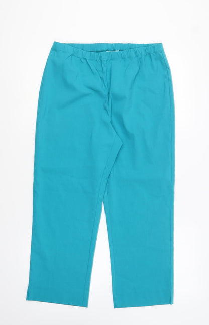 Blue Illusion Womens Blue Viscose Trousers Size L L24 in Regular