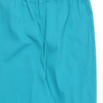 Blue Illusion Womens Blue Viscose Trousers Size L L24 in Regular