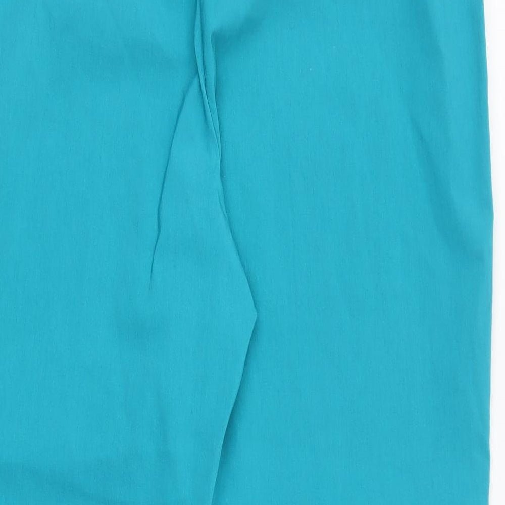 Blue Illusion Womens Blue Viscose Trousers Size L L24 in Regular
