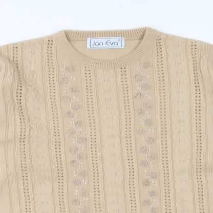 Womens UK Size L Jan Eva Brown Pullover Jumper