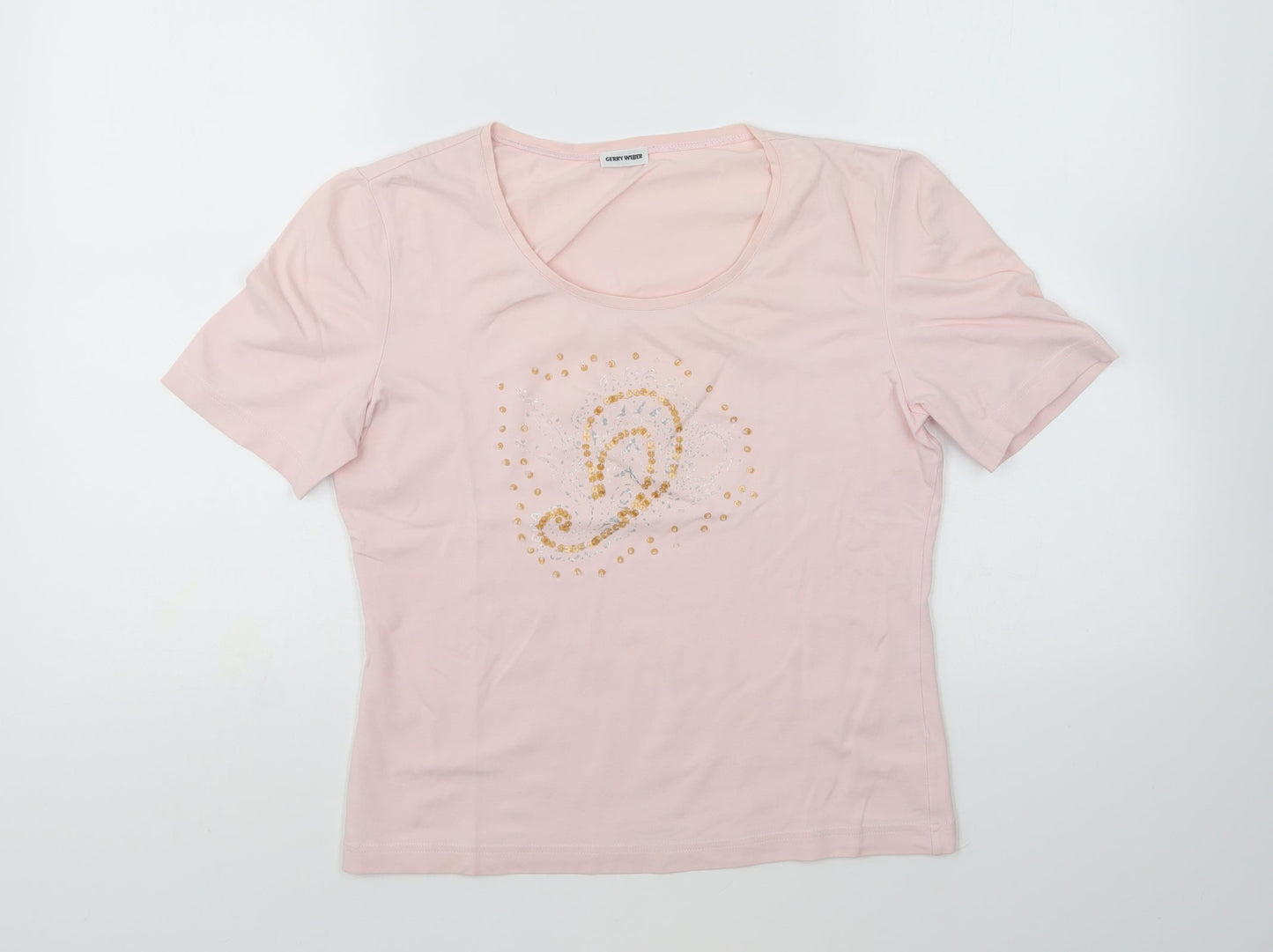 Womens UK Size 12 Gerry Weber Pink Basic T-Shirt