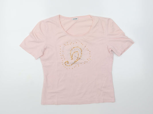 Womens UK Size 12 Gerry Weber Pink Basic T-Shirt