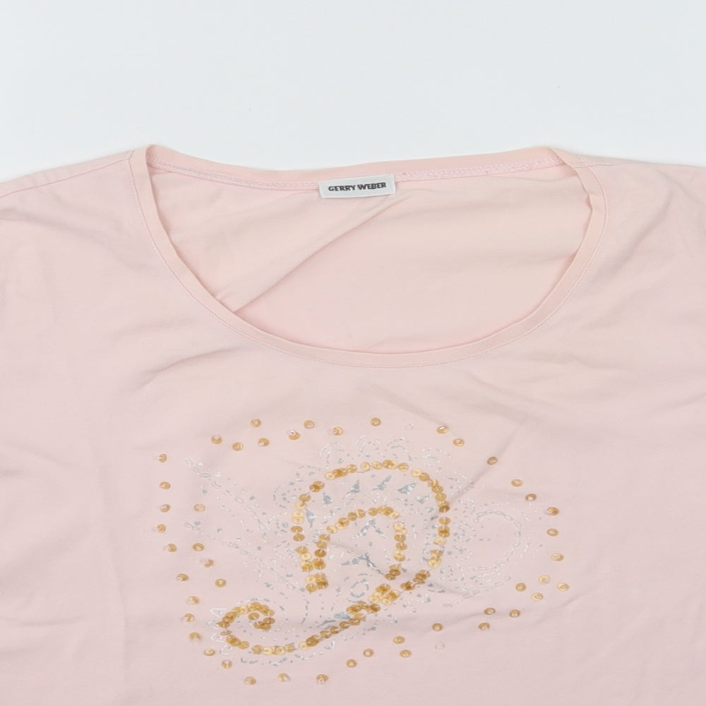 Womens UK Size 12 Gerry Weber Pink Basic T-Shirt