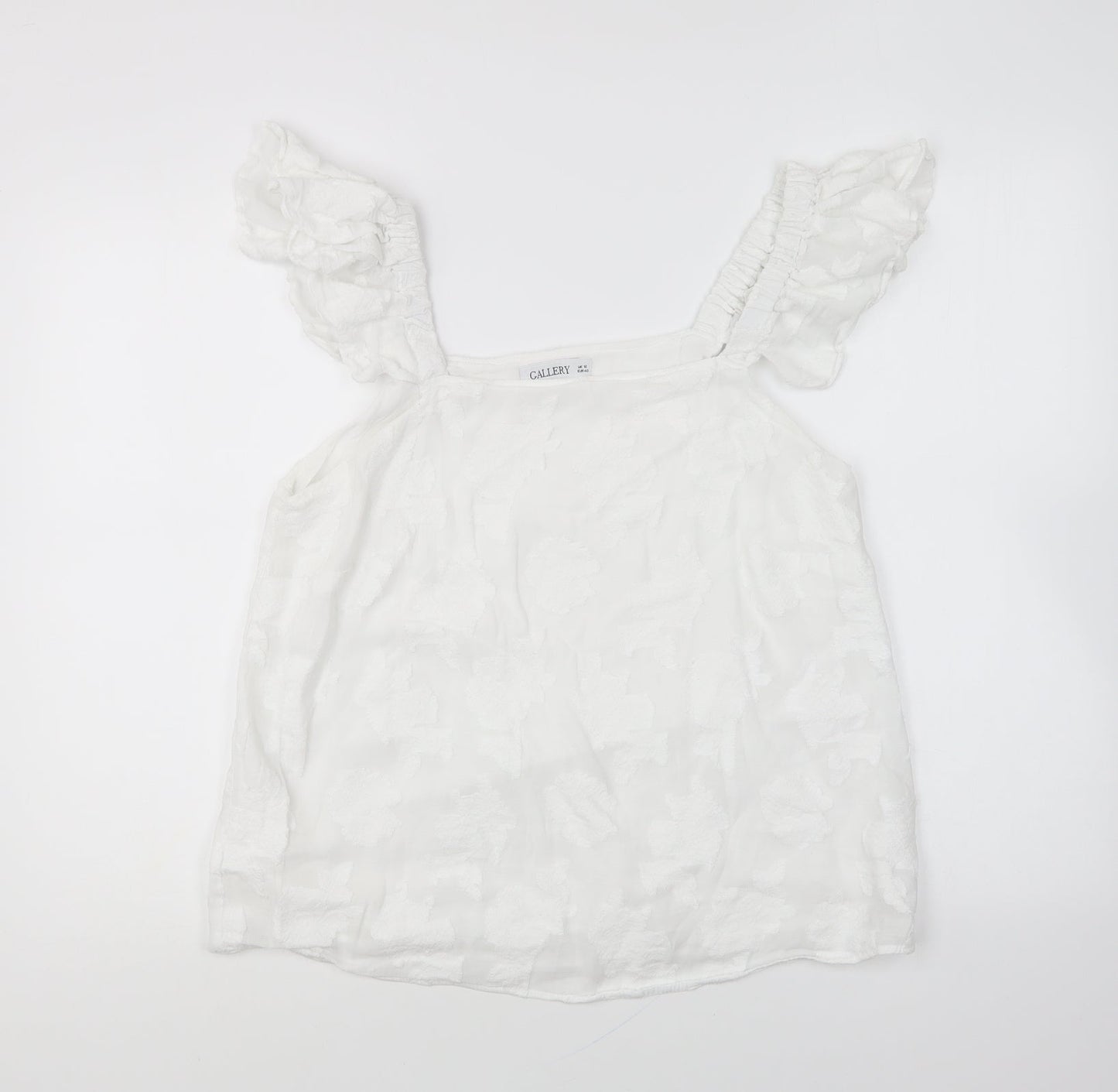 Womens UK Size 12 Gallery White Basic Blouse