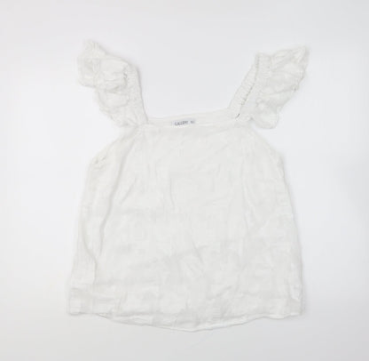 Womens UK Size 12 Gallery White Basic Blouse