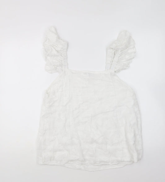 Womens UK Size 12 Gallery White Basic Blouse