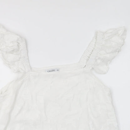 Womens UK Size 12 Gallery White Basic Blouse