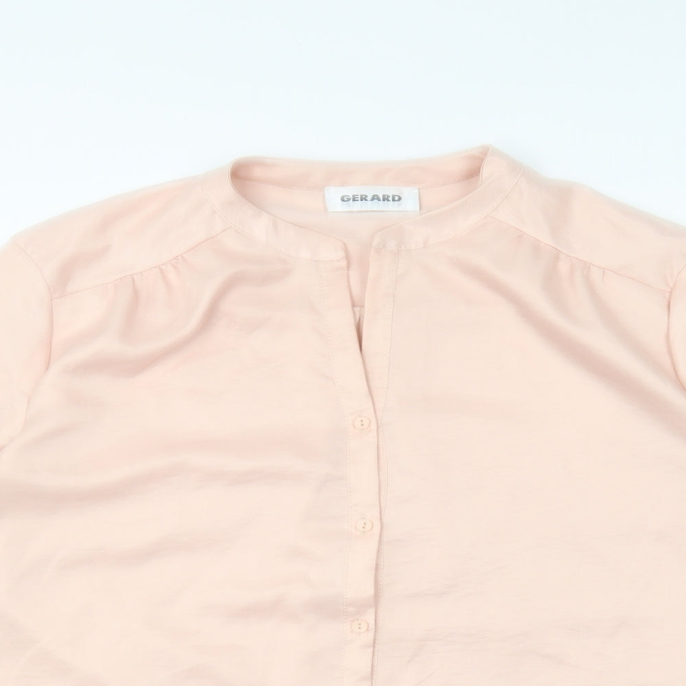Gerard Womens Pink Polyester Basic Button-Up Size 18 V-Neck