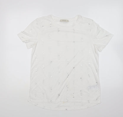 Womens UK Size M Oasis White Basic T-Shirt