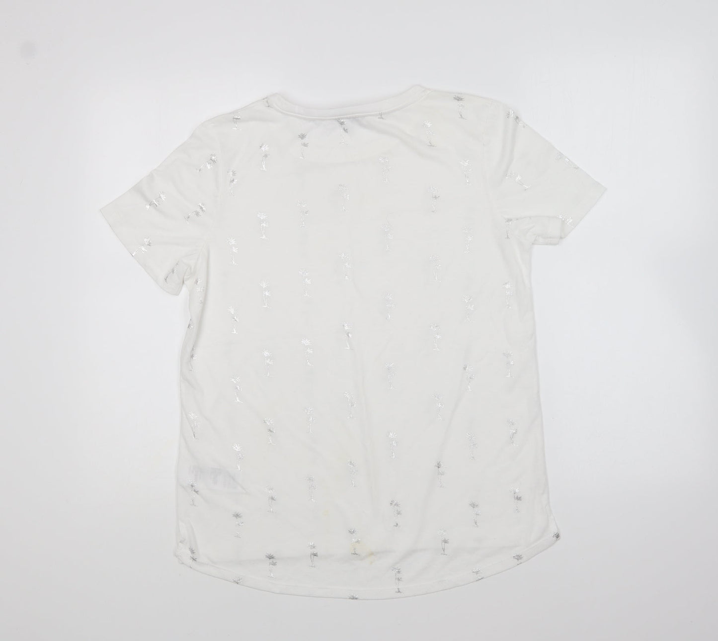 Womens UK Size M Oasis White Basic T-Shirt
