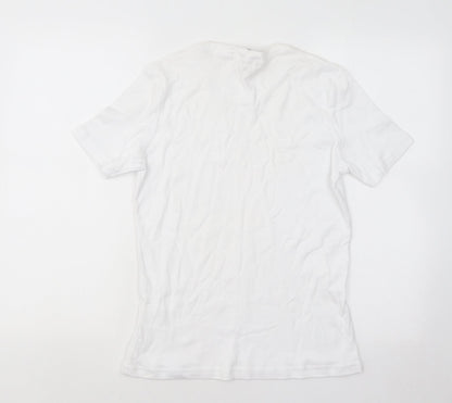 Paco Marine Womens White Cotton Basic T-Shirt Size S Round Neck - Anchor