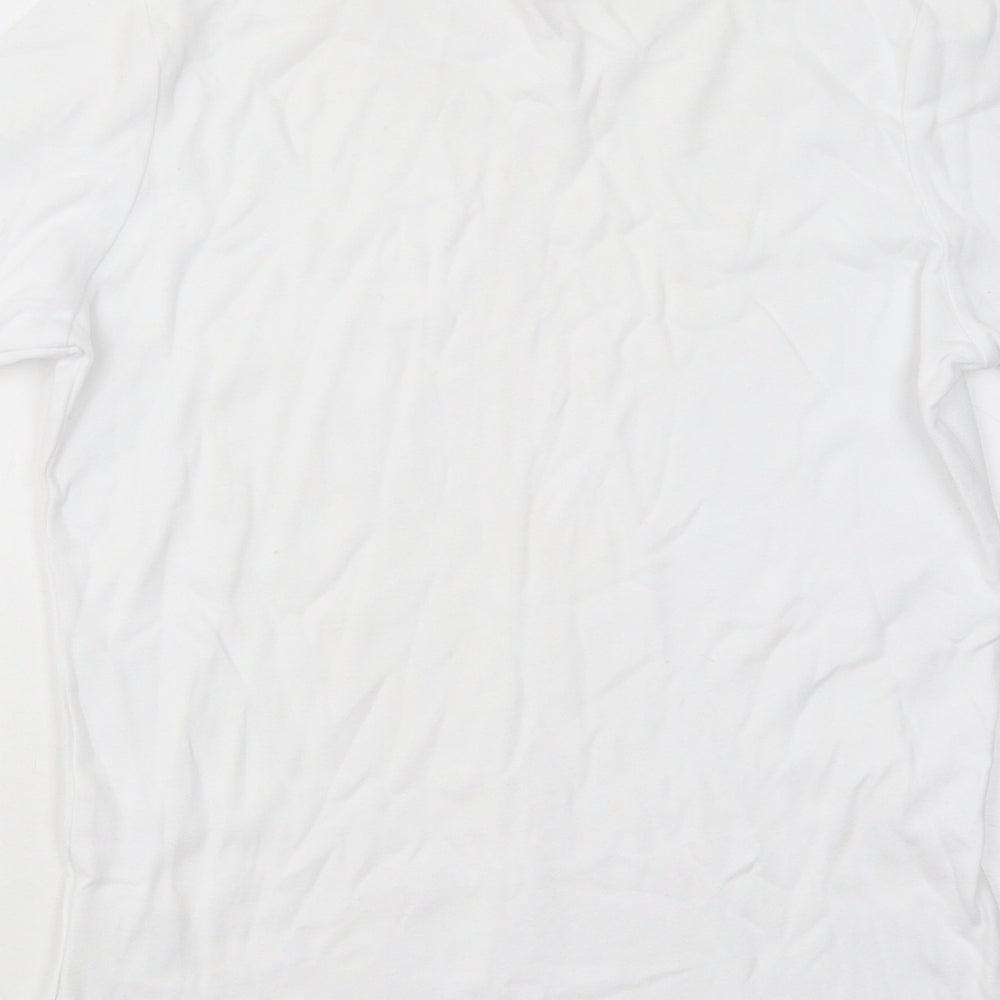 Paco Marine Womens White Cotton Basic T-Shirt Size S Round Neck - Anchor
