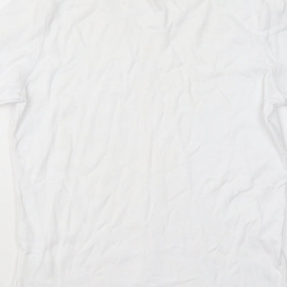 Paco Marine Womens White Cotton Basic T-Shirt Size S Round Neck - Anchor