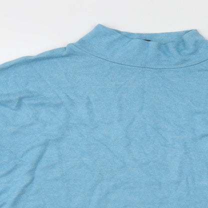 Primark Womens Blue Mock Neck Viscose Pullover Jumper Size 14