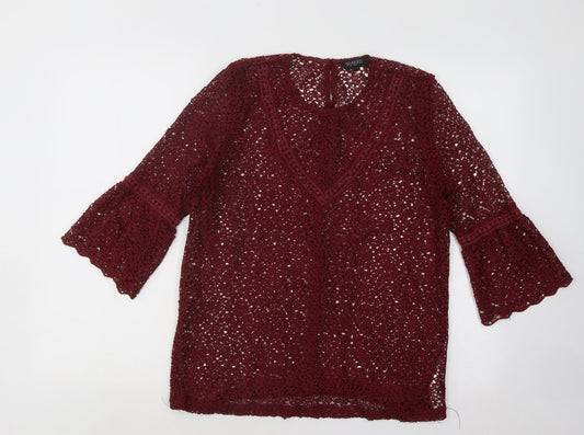 Womens UK Size M Soaked in Luxury Red Pullover Jumper