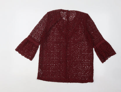 Womens UK Size M Soaked in Luxury Red Pullover Jumper