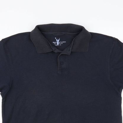 Alpine Expedition Mens Blue Cotton Polo Size L Collared Button