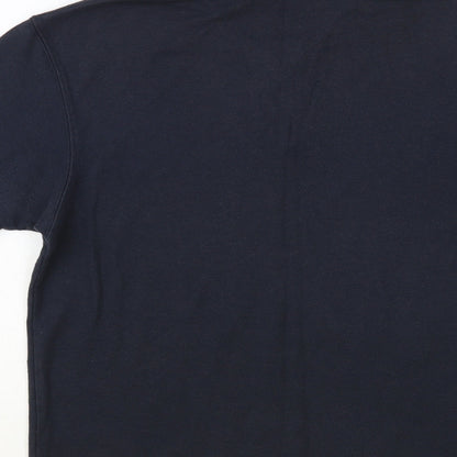 Alpine Expedition Mens Blue Cotton Polo Size L Collared Button