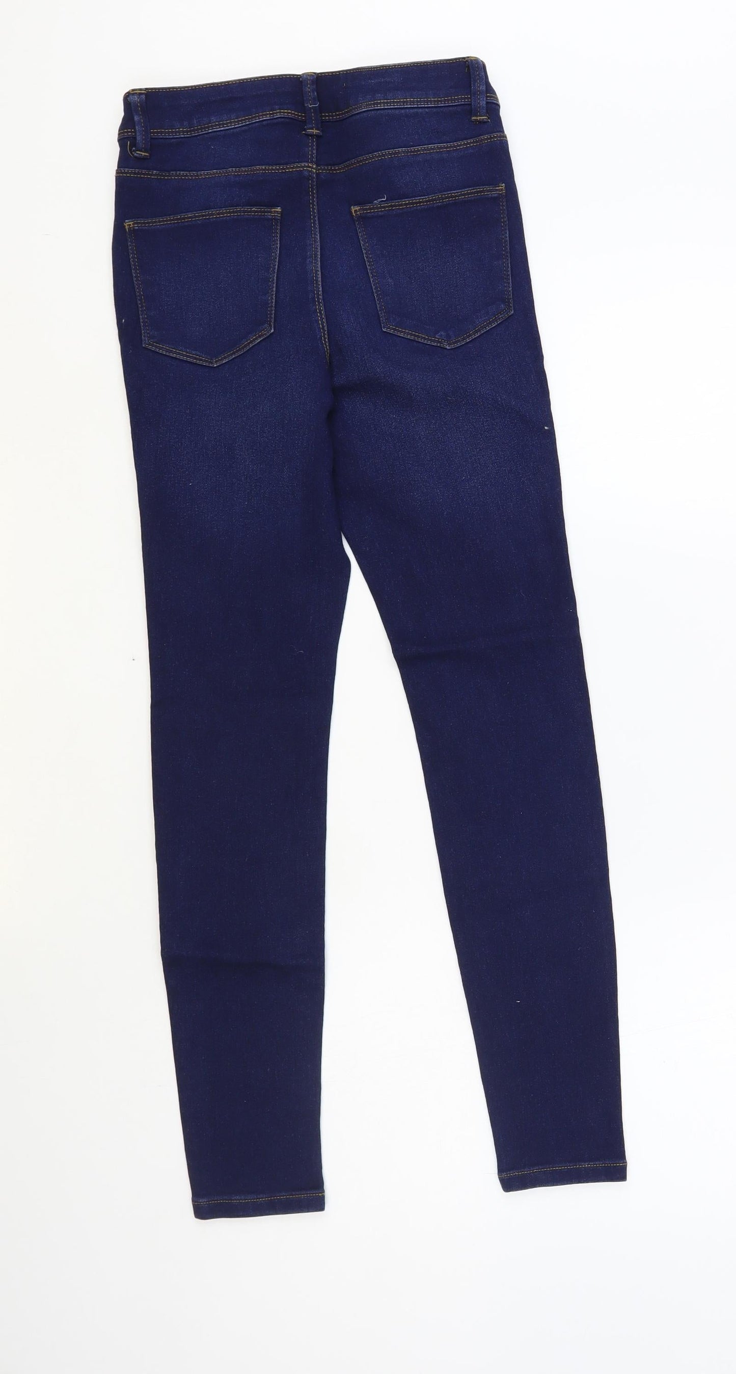 Denim & Co. Womens Blue Cotton Skinny Jeans Size 6 L27 in Regular Button