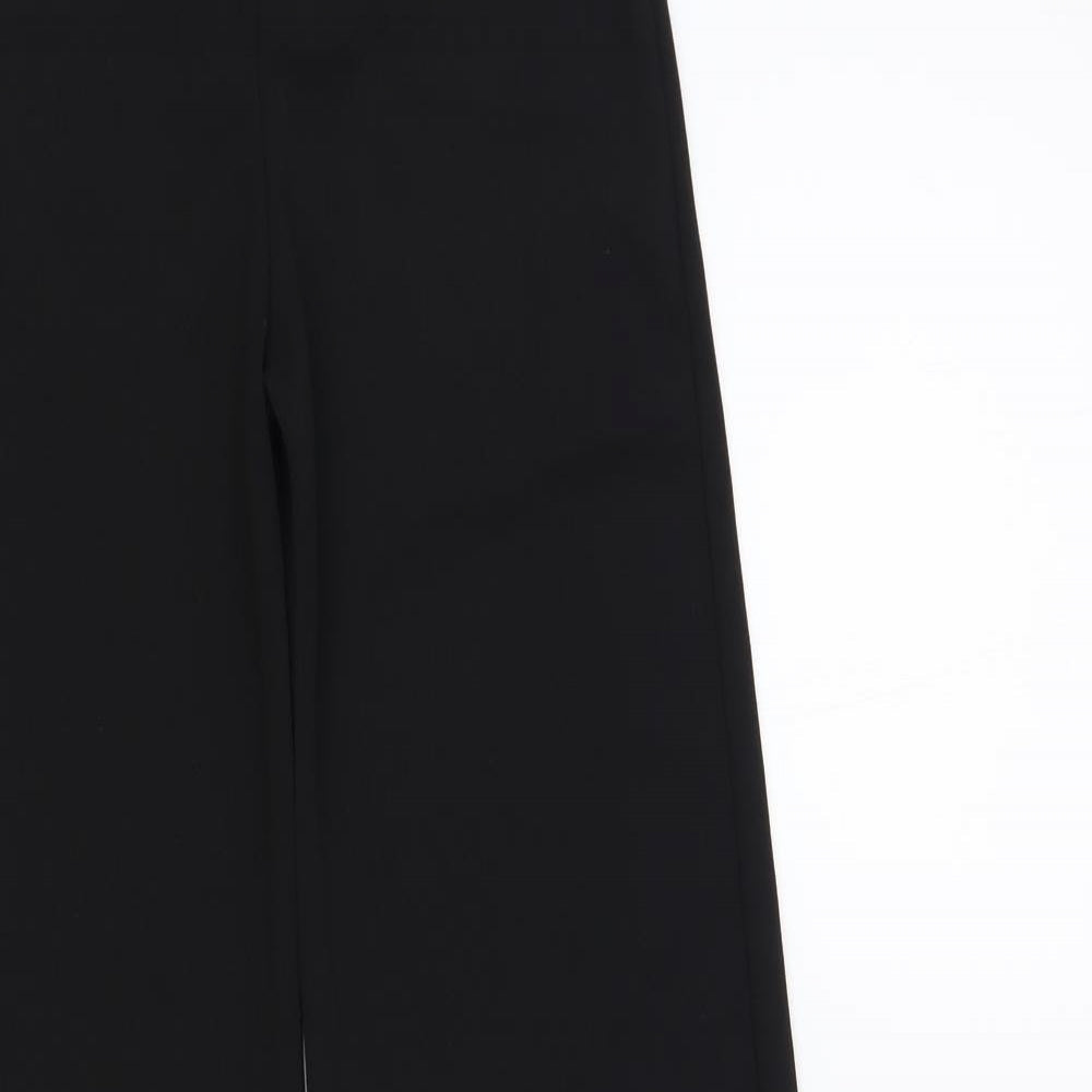 MissyEmpire Womens Black Polyester Trousers Size 6 L34 in Regular - Tie Detail