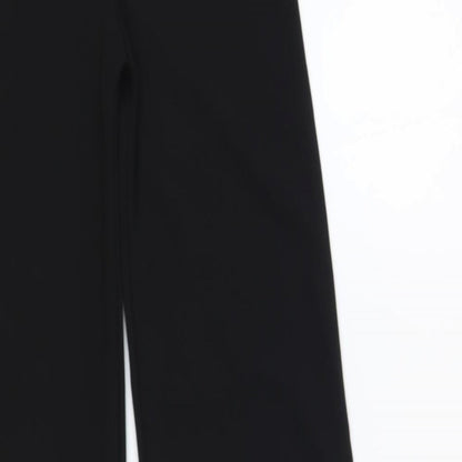 MissyEmpire Womens Black Polyester Trousers Size 6 L34 in Regular - Tie Detail