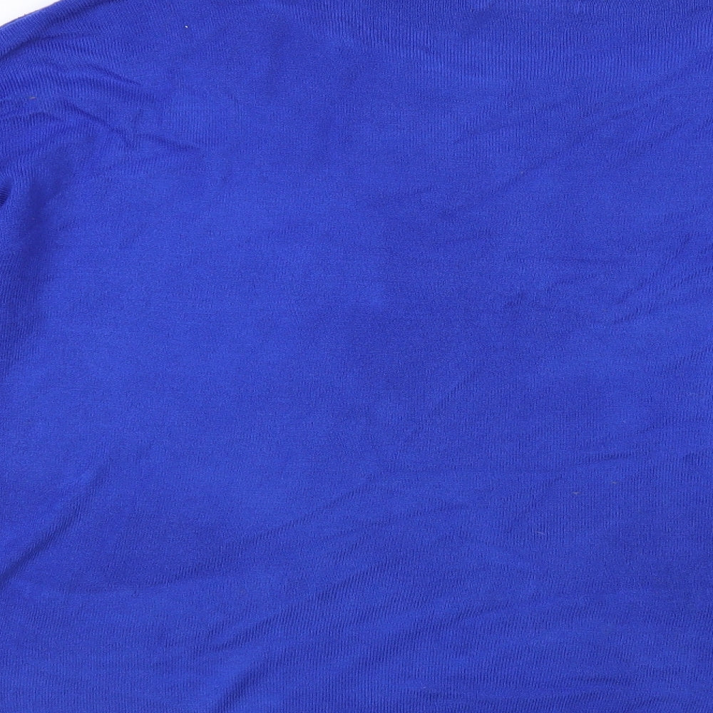 George Womens Blue Boat Neck Acrylic Pullover Jumper Size 16