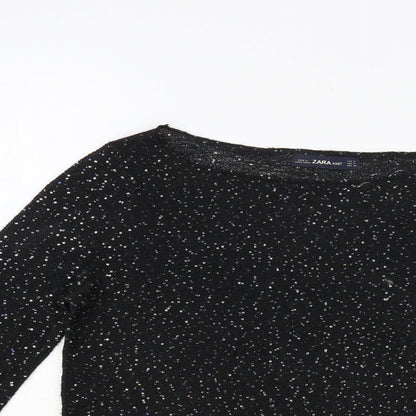 Womens UK Size M Zara Black Pullover Jumper