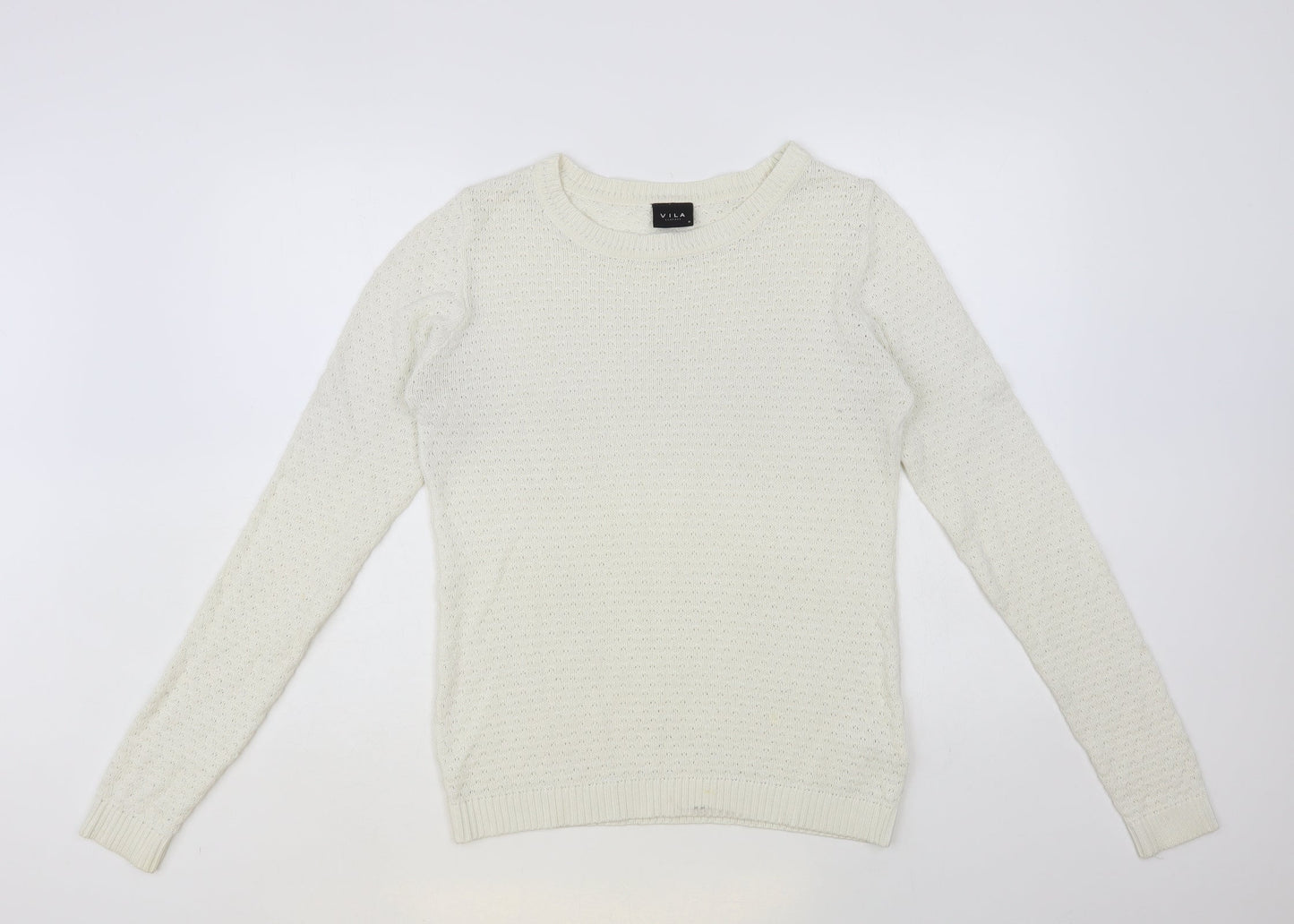 Womens UK Size M VILA White Pullover Jumper